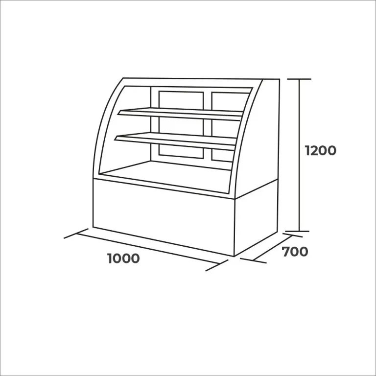 Vitrina Pastelera Curva 100x75x120cm Maigas - Imagen 2